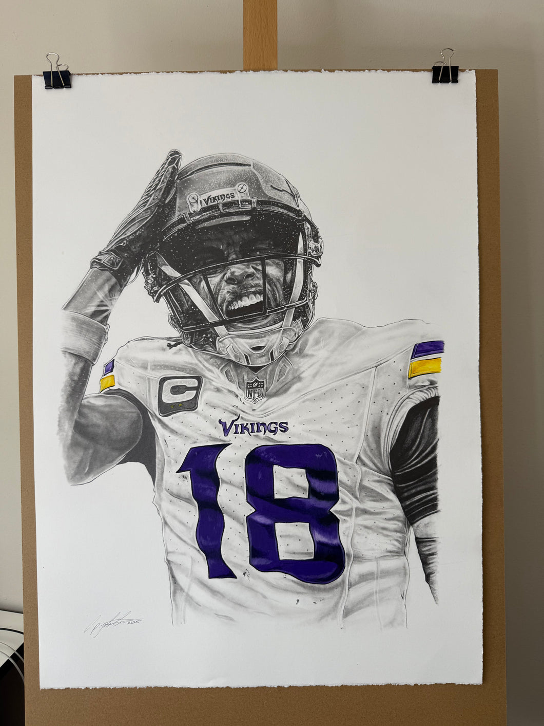 Justin Jefferson Drawing - Original