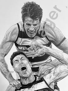 Geelong Cats - Jeremy Cameron & Isaac Smith Drawing - Prints