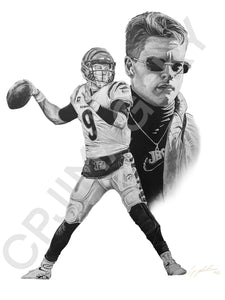 Joe Burrow Drawing - Prints