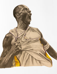 Kobe Bryant Drawing - A3 Print